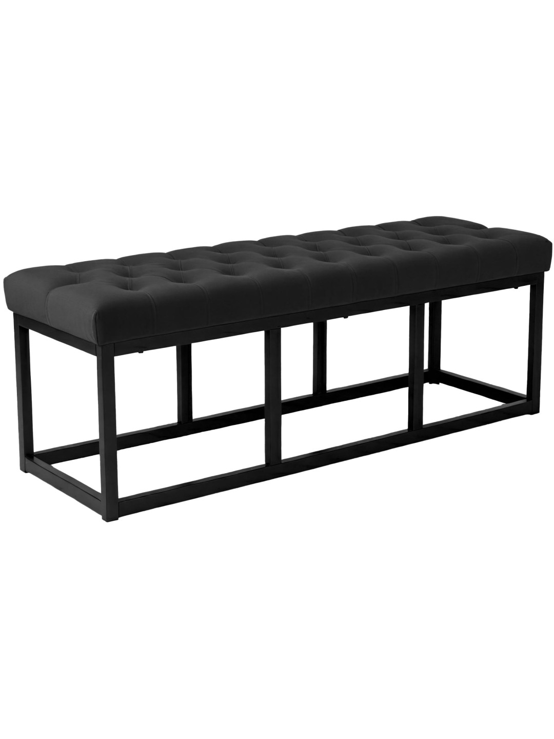 Banco Polson terciopelo 120 cm, negro