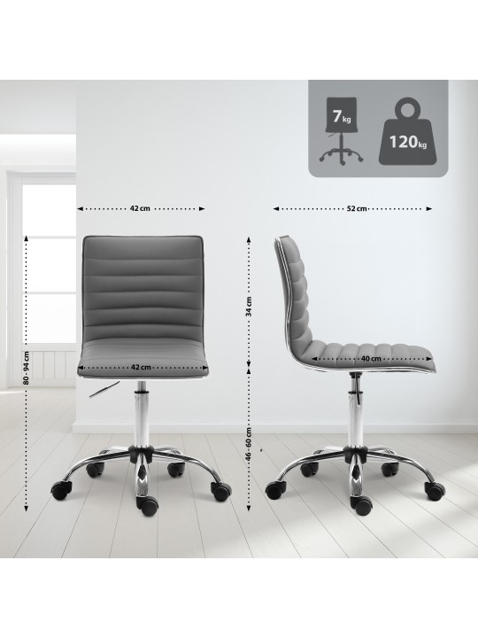 Taburete de trabajo Alamosa piel sintética, gris Taburete de trabajo Alamosa piel sintética, gris