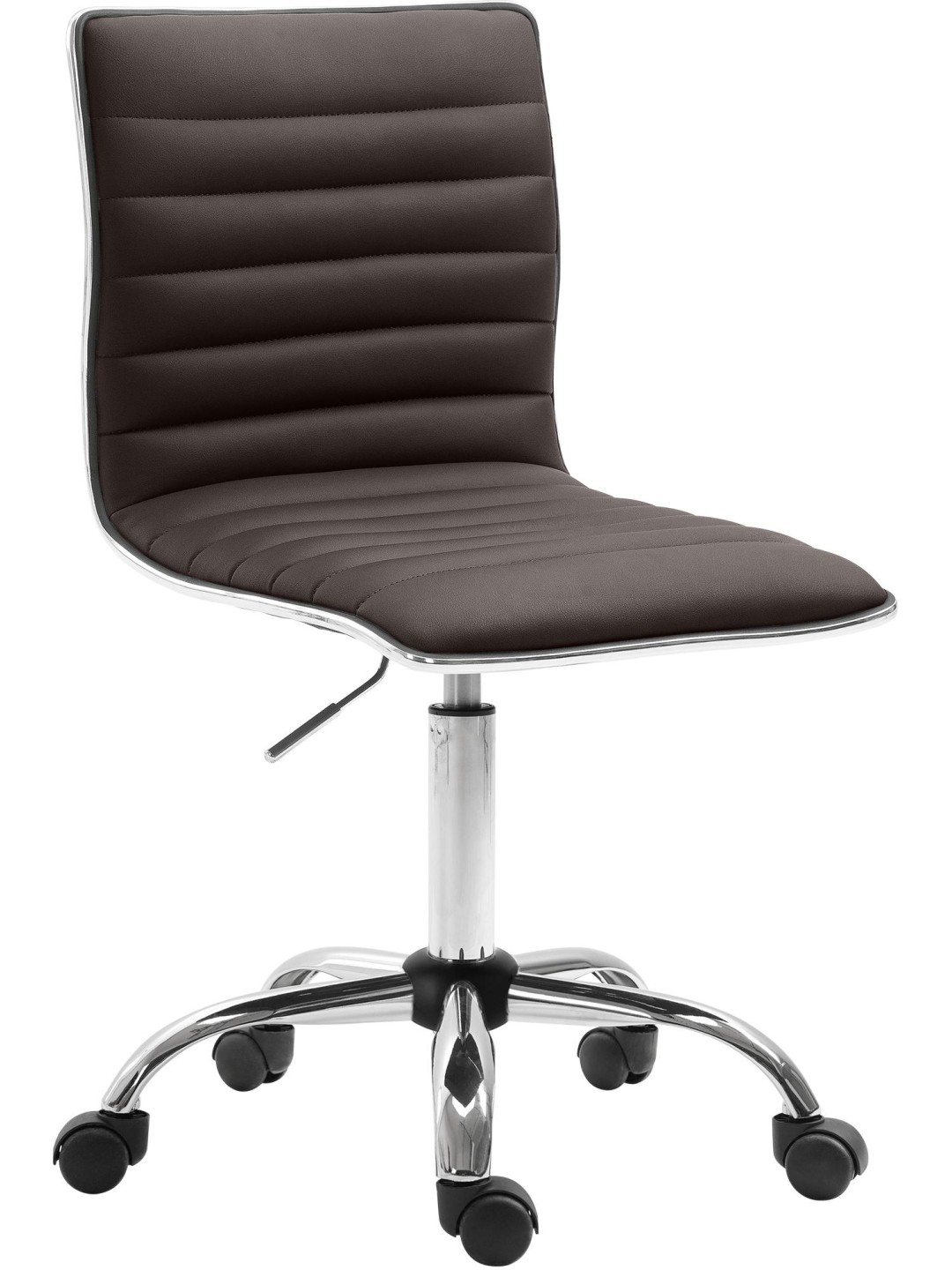 Taburete de trabajo Alamosa piel sintética, marrón