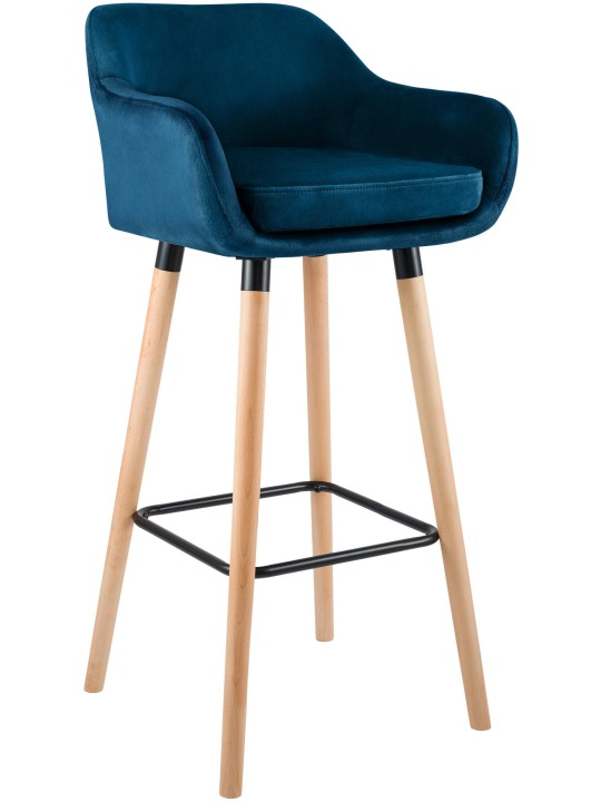 Taburete de bar Grant terciopelo, azul