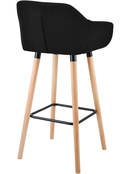 Taburete de bar Grant tela, negro