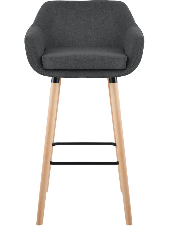 Juego de 2 taburetes de bar Grant tela, gris oscuro Juego de 2 taburetes de bar Grant tela, gris oscuro