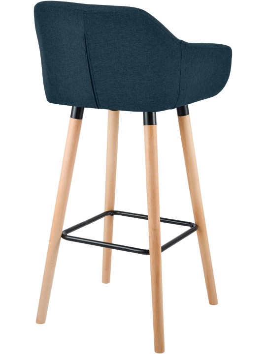 Juego de 2 taburetes de bar Grant tela, azul