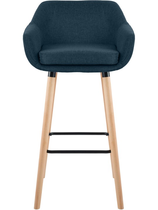 Juego de 2 taburetes de bar Grant tela, azul