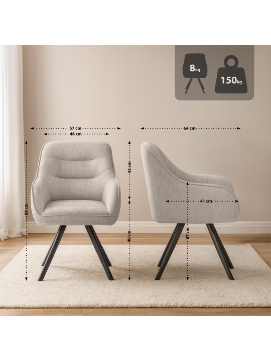 Silla Pettuli tela, crema Silla Pettuli tela, crema