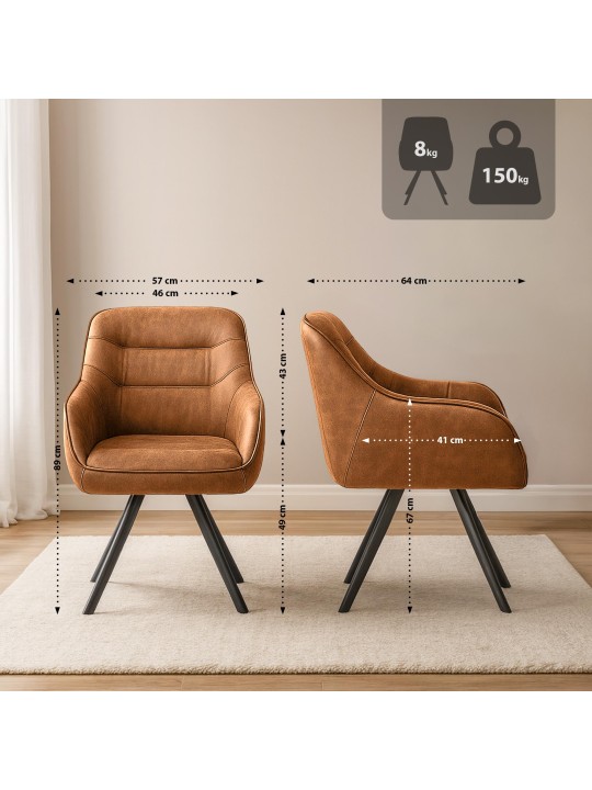 Silla Pettuli Vintage, marrón claro Silla Pettuli Vintage, marrón claro