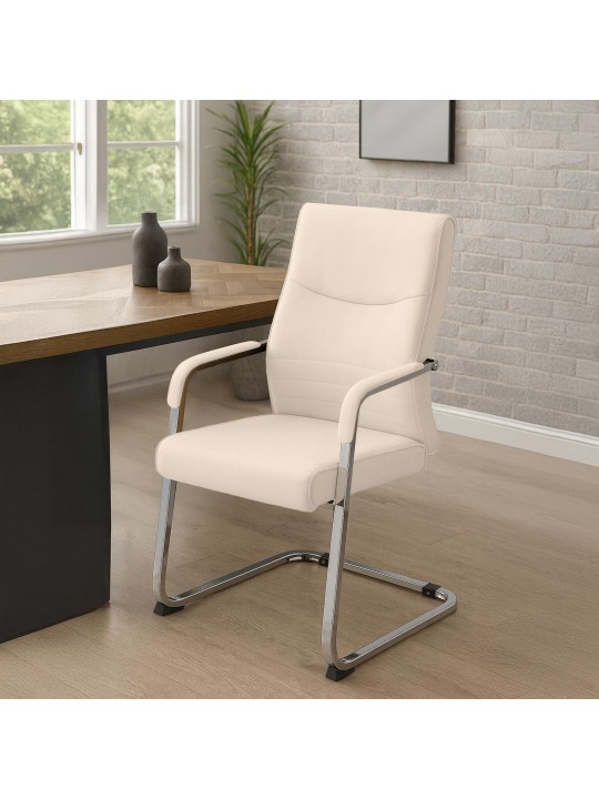 Juego de 2 sillas para visitas Hobart, crema