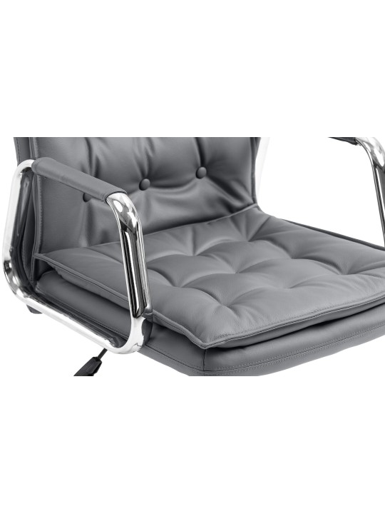 Silla de oficina Sotira cuero genuino, gris