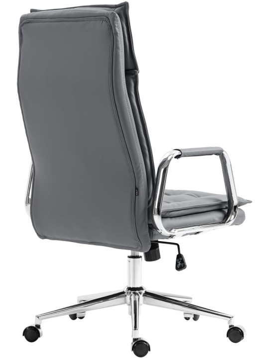 Silla de oficina Sotira cuero genuino, gris