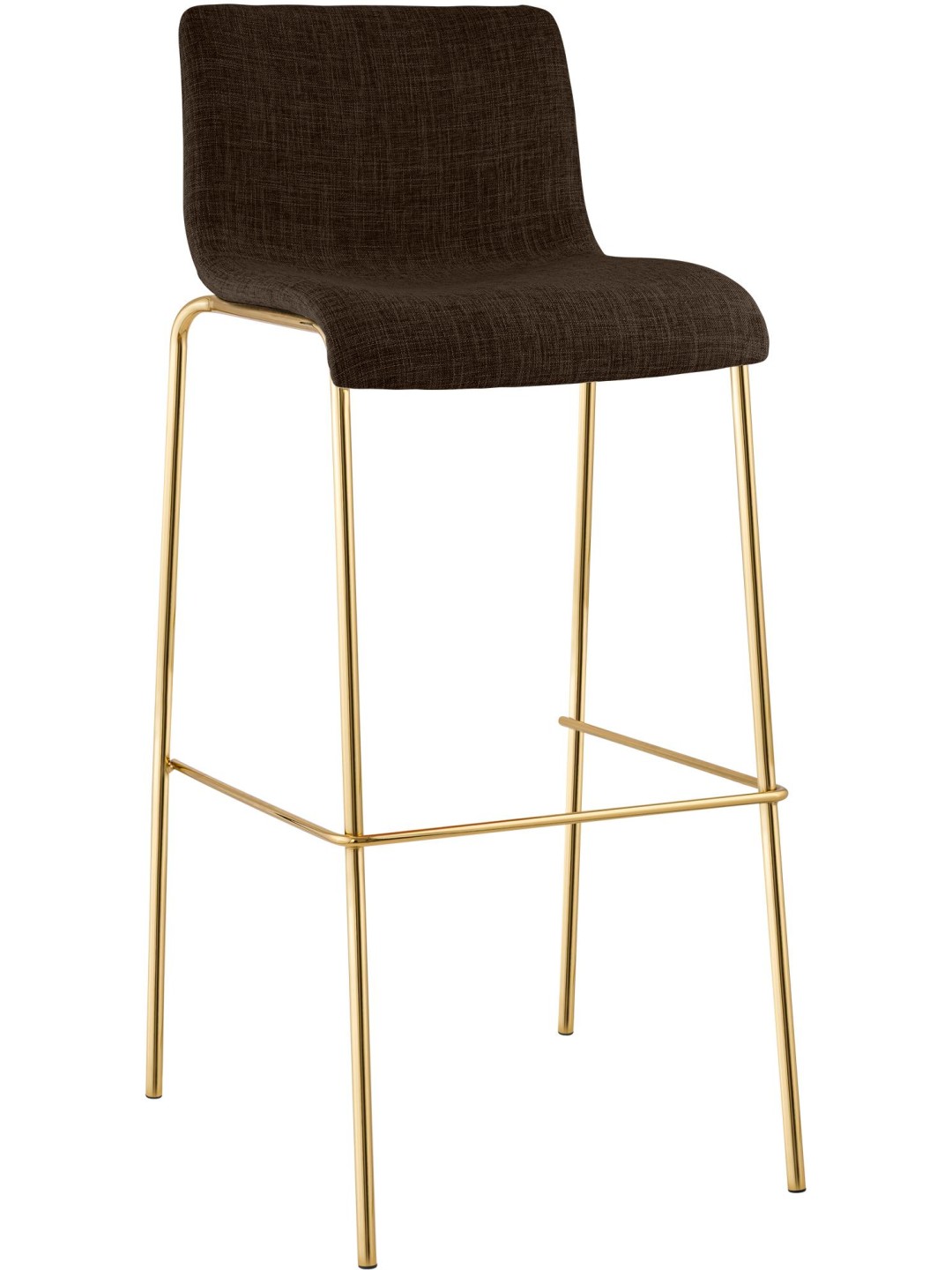 Taburete de bar Tela Hoover 4 pies dorado, marrón
