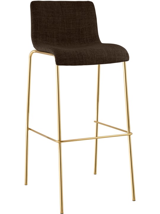 Taburete de bar Tela Hoover 4 pies dorado, marrón Taburete de bar Tela Hoover 4 pies dorado, marrón