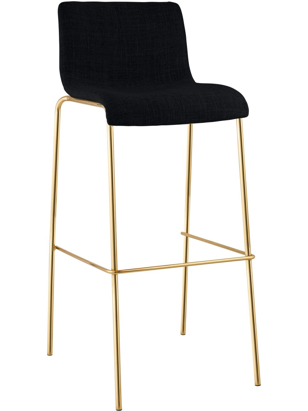 Taburete de bar Tela Hoover 4 pies dorado, negro