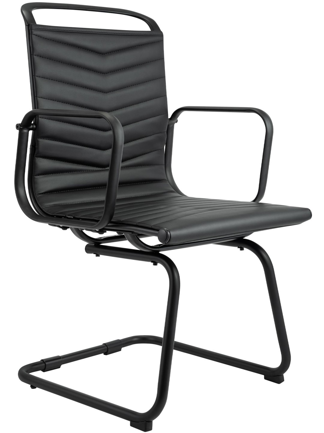 Silla de visita Tomkin de piel sintética, negro