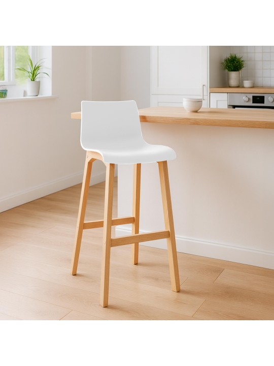 Taburete de bar Hoover Natura estructura de 4 pies, blanco Taburete de bar Hoover Natura estructura de 4 pies, blanco