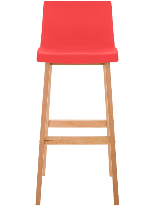 Taburete de bar Hoover Natura estructura de 4 pies, rojo