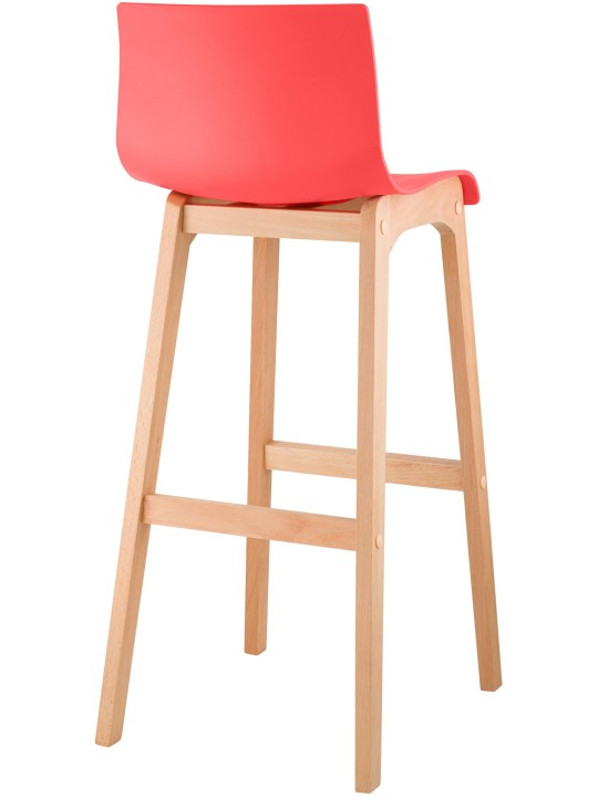 Taburete de bar Hoover Natura estructura de 4 pies, rojo