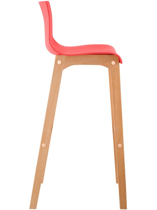 Taburete de bar Hoover Natura estructura de 4 pies, rojo