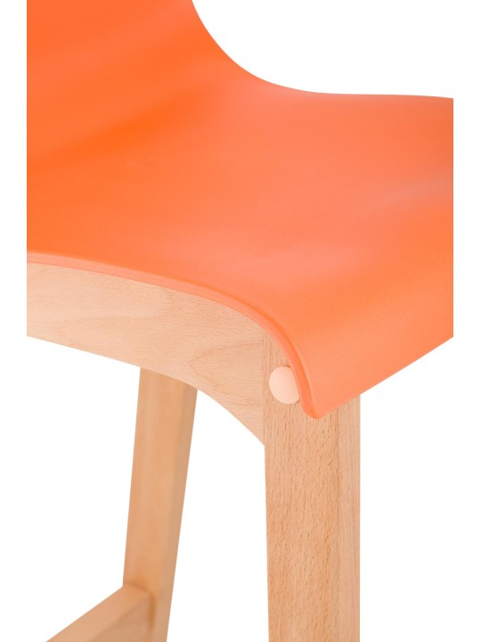 Taburete de bar Hoover Natura estructura de 4 pies, naranja