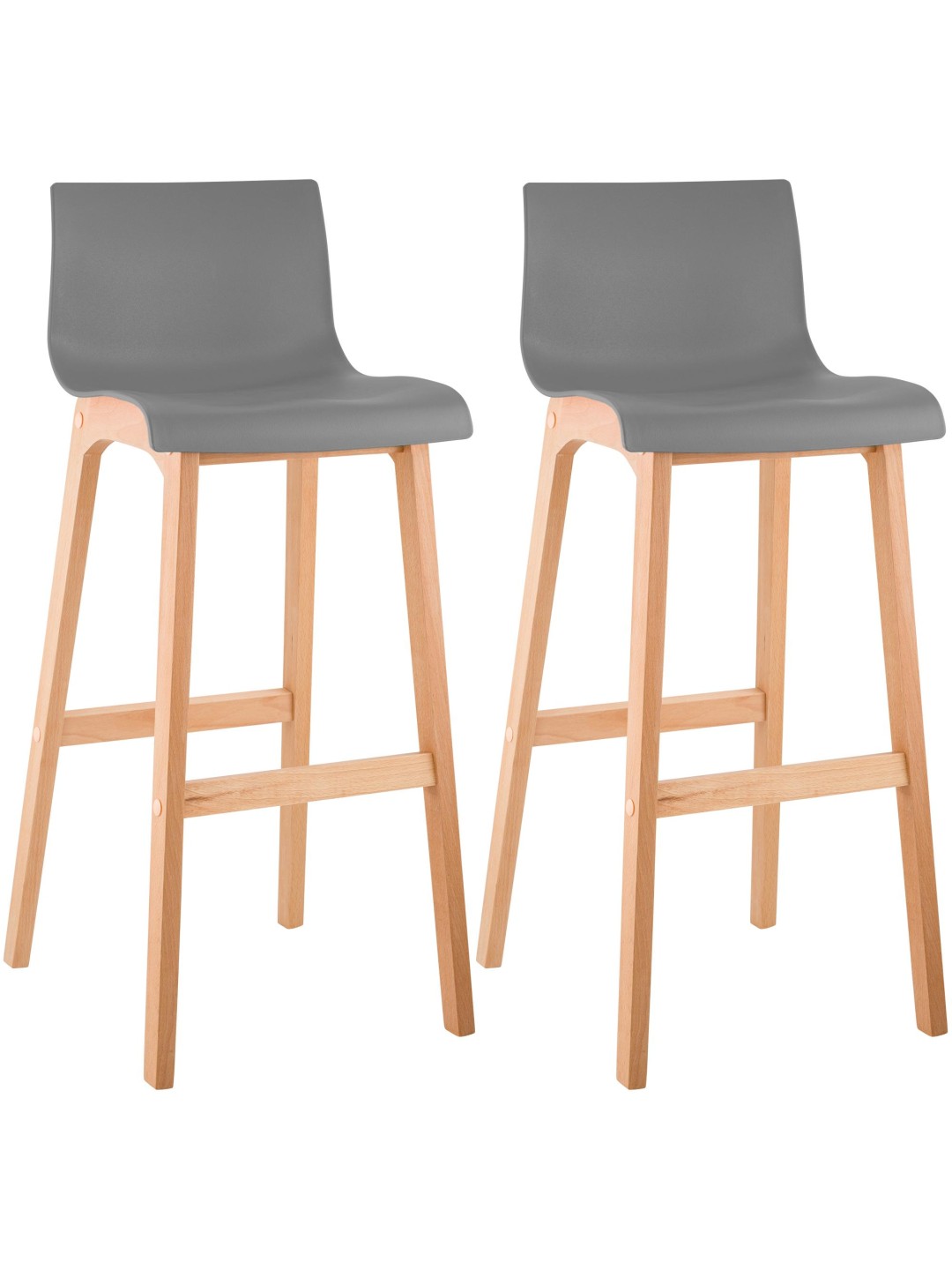 Juego de 2 taburetes de bar Hoover Natura, gris
