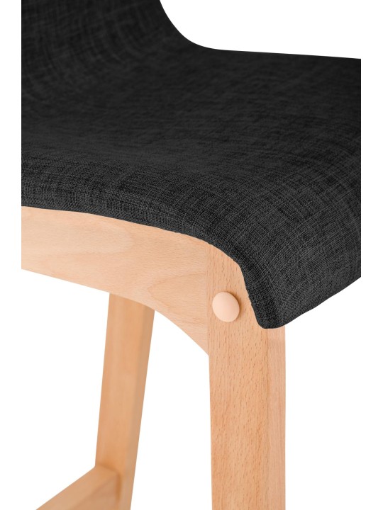 Juego de 2 taburetes de bar Hoover tela Natura, gris oscuro