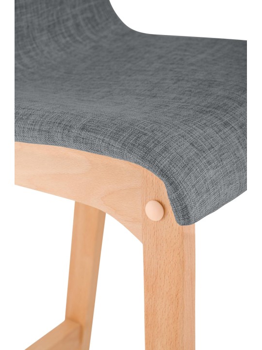 Juego de 2 taburetes de bar Hoover tela Natura, gris claro