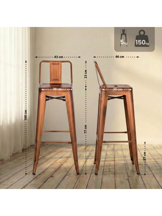 Taburete de bar Mason, cobre