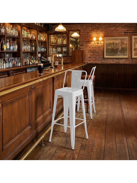 Taburete de bar Mason, blanco