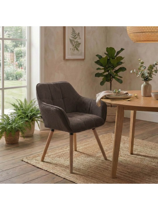 Silla de comedor Vienna Cord natura, marrón