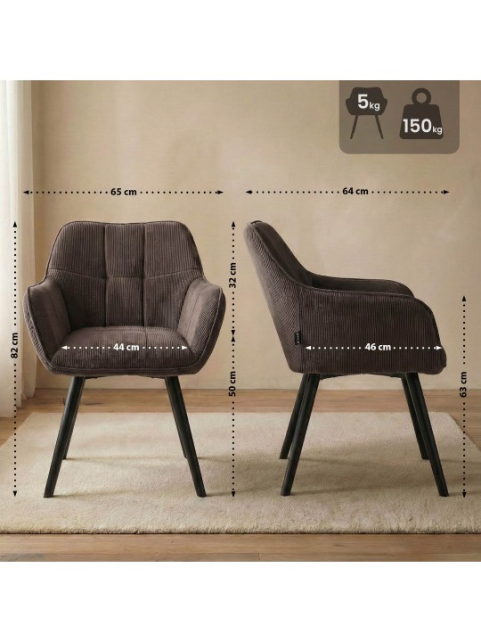 Silla de comedor Vienna Cord, marrón